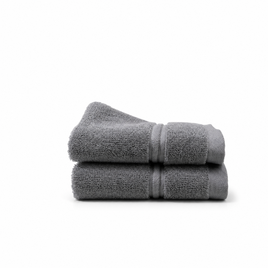 Lunar Oceans Plush Cotton Face Cloth (Pair) - Grey
