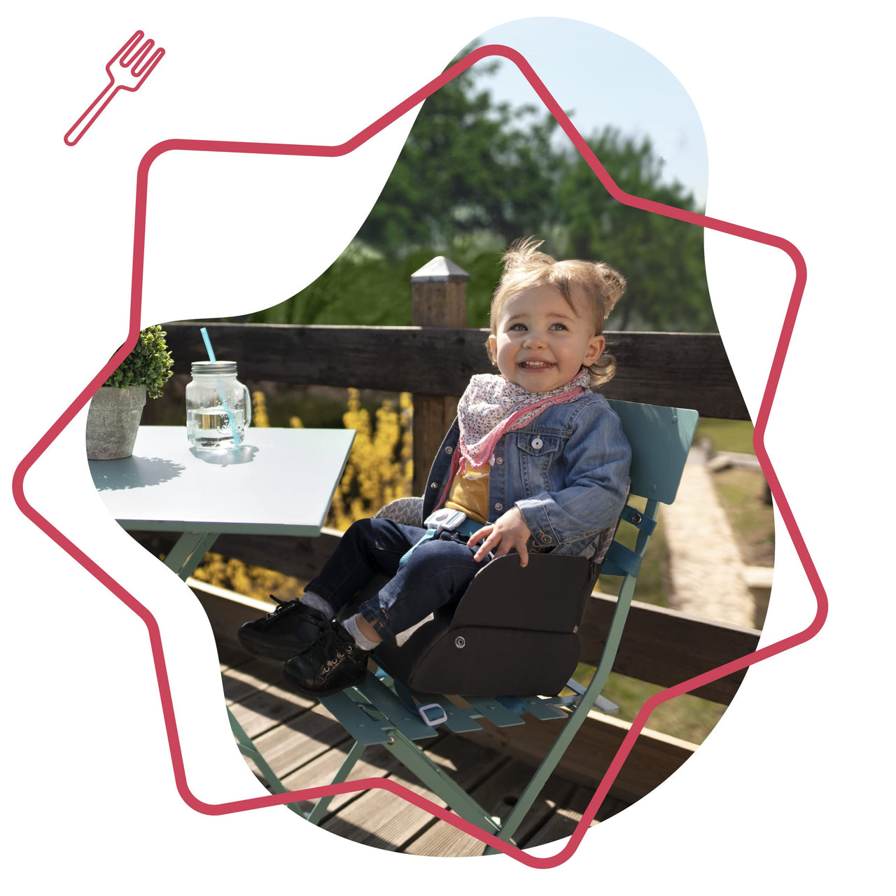 Badabulle Yummy Travel Portable Booster Seat – Foldable Toddler Chair Booster