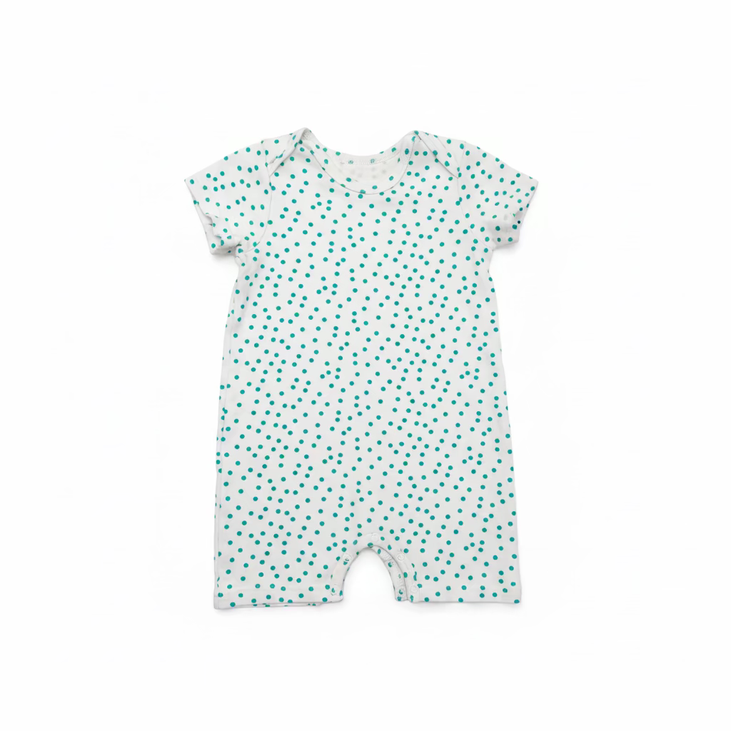 Ocean Polka Dot Shortie Baby Romper (Various Sizes)