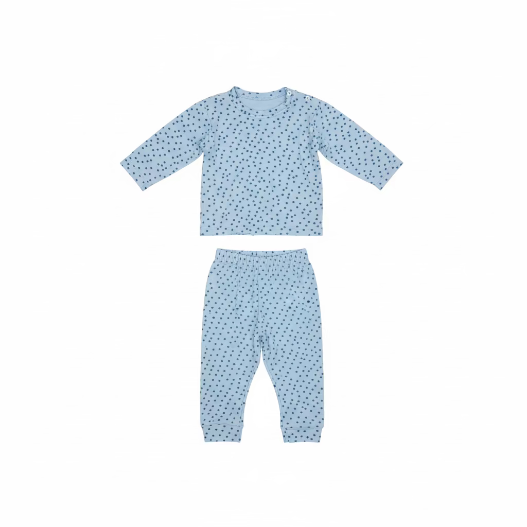 Blue Polka Dot Baby Pyjama Set (Various Sizes)