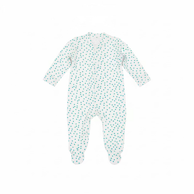 Blue Polka Dot Baby Sleepsuit (Various Sizes)