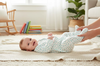 Blue Polka Dot Baby Sleepsuit (Various Sizes)