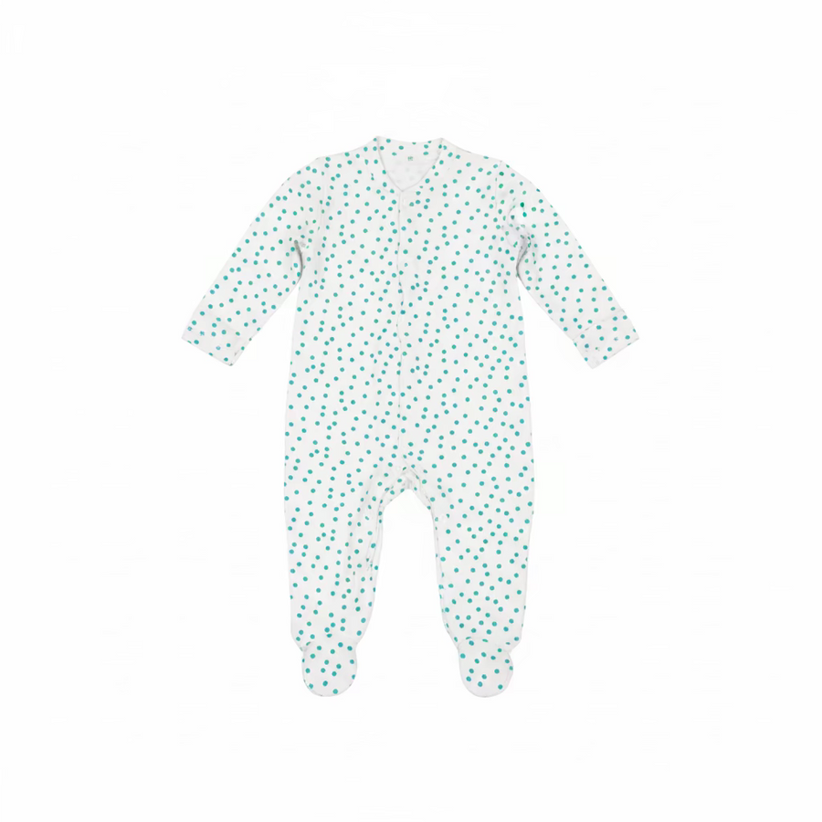 Blue Polka Dot Baby Sleepsuit (Various Sizes)