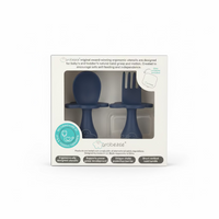 Grabease Silicone Baby Utensil Set - Navy