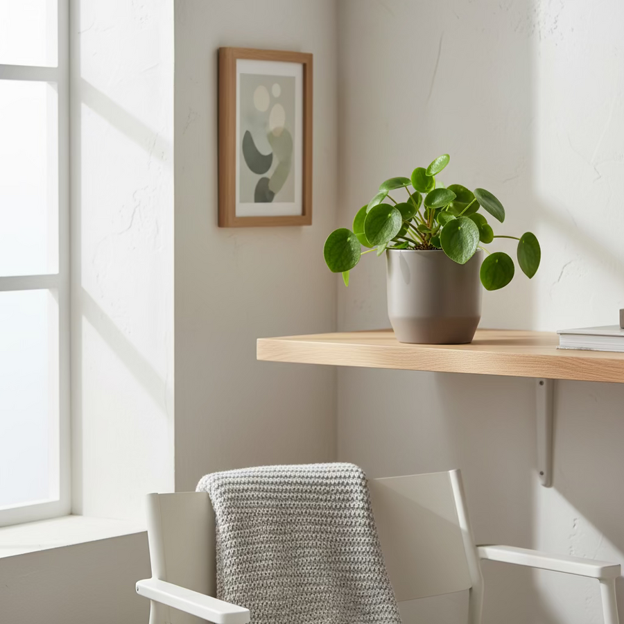 Brown/Grey Ceramic Plant Pot - 15cm