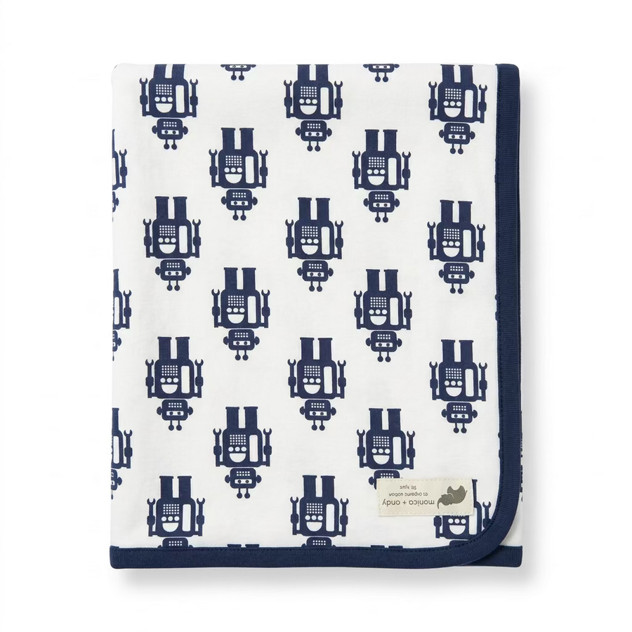 Monica + Andy Cotton Lycra Blanket - Robots