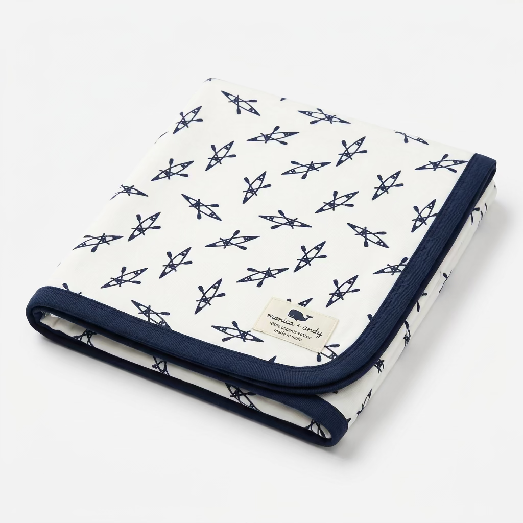Monica + Andy Cotton Lycra Blanket - Canoe Boats
