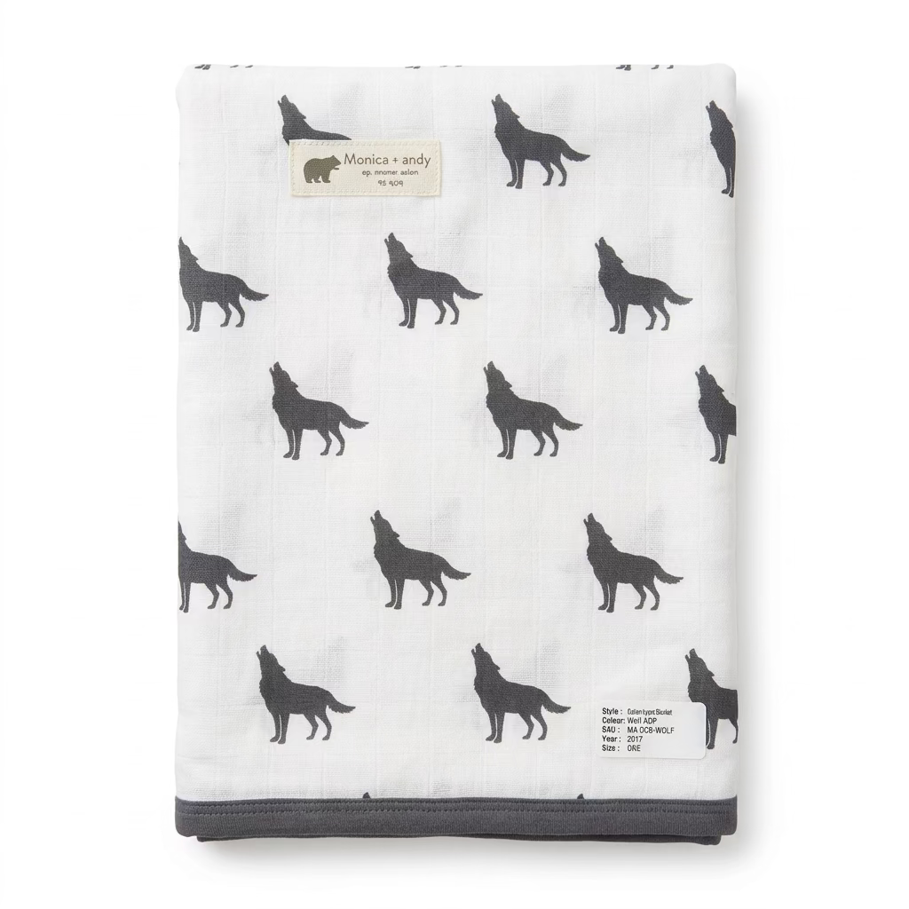 Monica + Andy Cotton Lycra Blanket - Grey Wolf