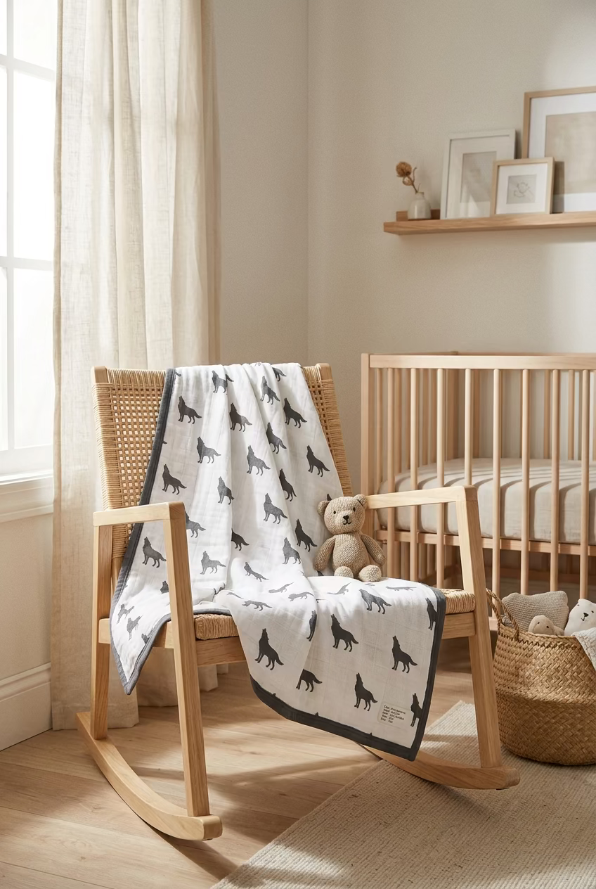 Monica + Andy Cotton Lycra Blanket - Grey Wolf
