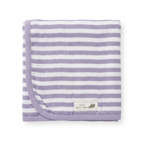 Monica + Andy Single Layer Muslin Swaddle Blanket - Purple Stripes