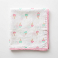 Monica + Andy Single Layer Muslin Swaddle Blanket - Ice Cream