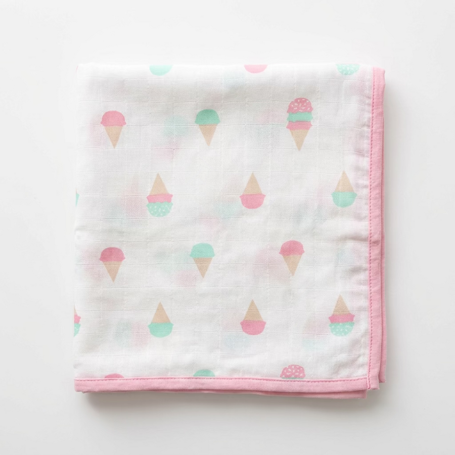 Monica + Andy Single Layer Muslin Swaddle Blanket - Ice Cream