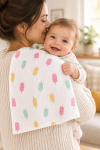 Monica + Andy Organic Muslin Burp Cloth - Ice Lolly