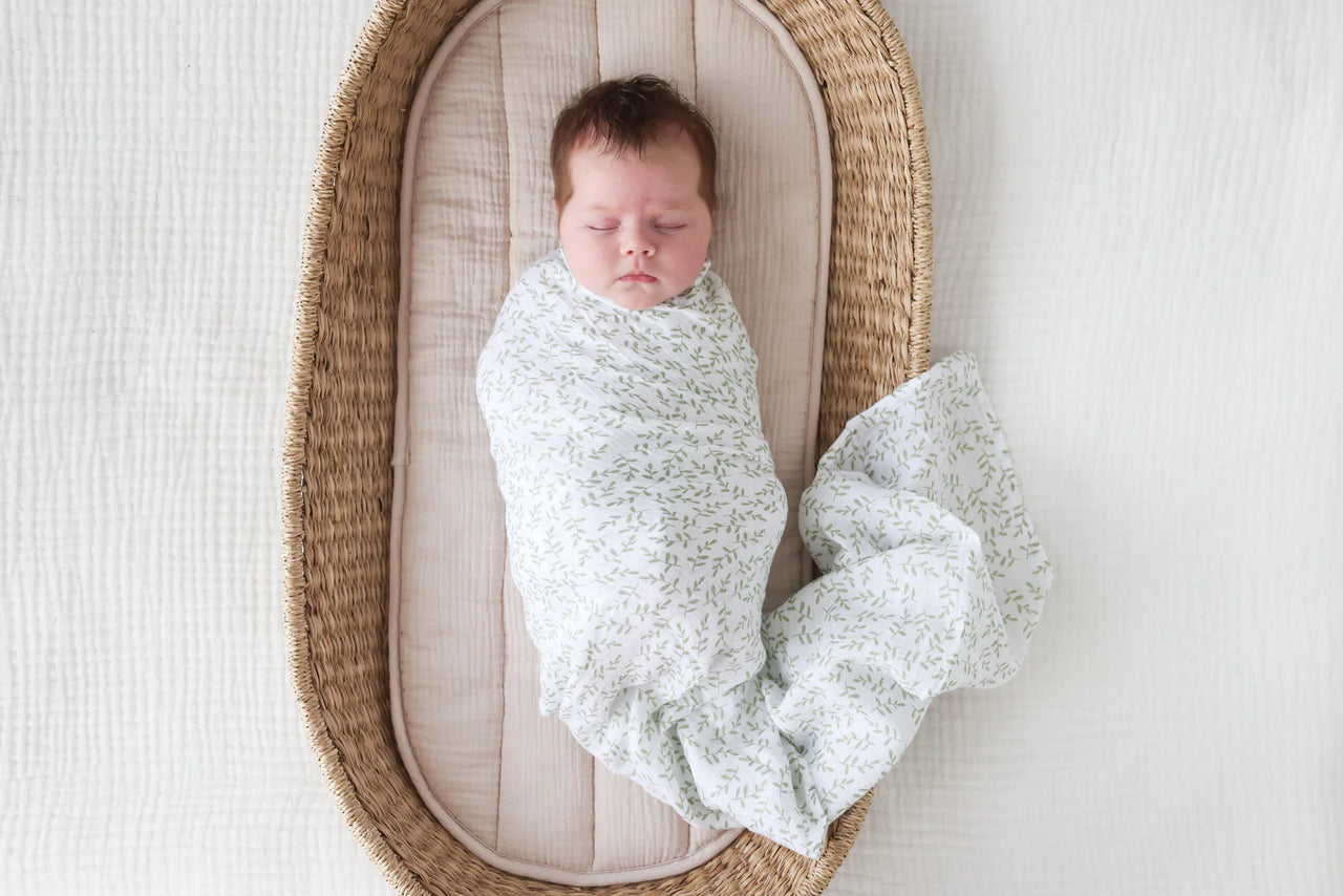Lulujo Muslin Swaddle - Greenery (100cm x 100cm)