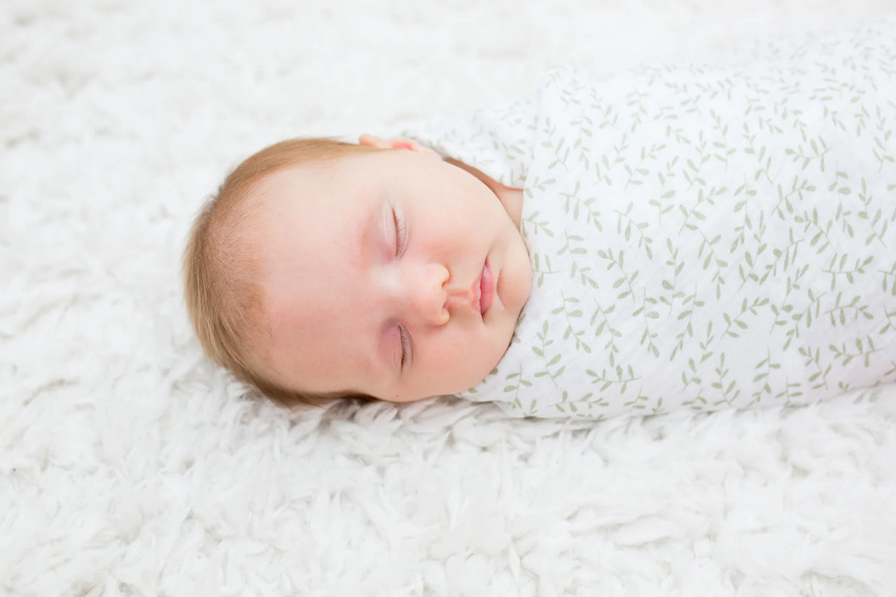 Lulujo Muslin Swaddle - Greenery (100cm x 100cm)