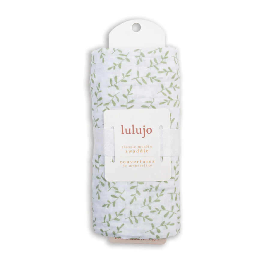 Lulujo Muslin Swaddle - Greenery (100cm x 100cm)
