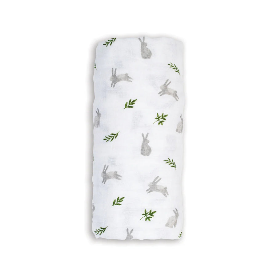 Lulujo Muslin Swaddle - Bunnies (100cm x 100cm)