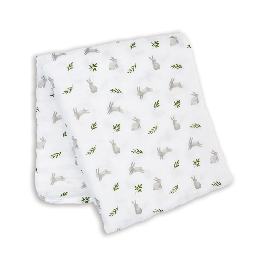 Lulujo Muslin Swaddle - Bunnies (100cm x 100cm)