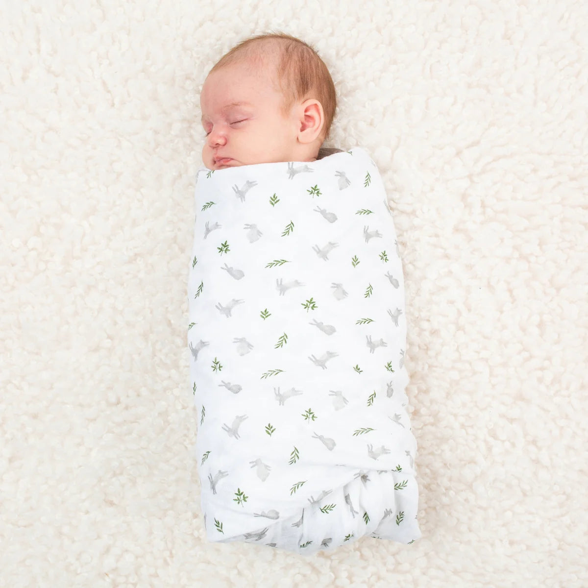Lulujo Muslin Swaddle - Bunnies (100cm x 100cm)