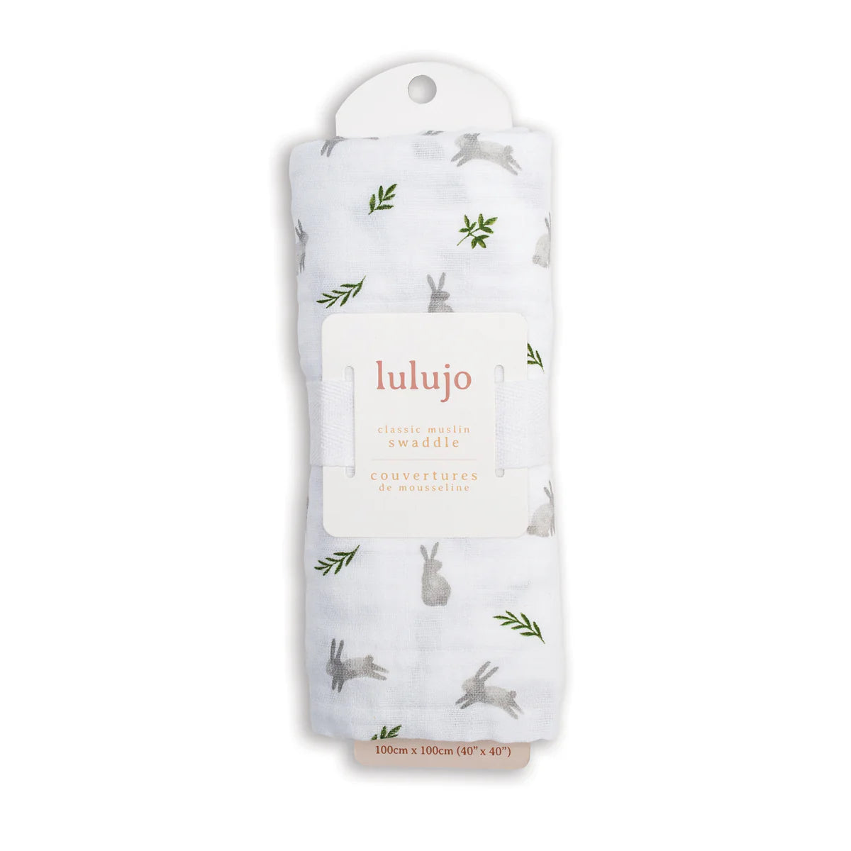 Lulujo Muslin Swaddle - Bunnies (100cm x 100cm)