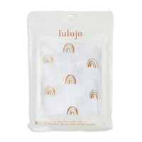 Lulujo - Cotton Muslin Cot Sheet - Rainbows