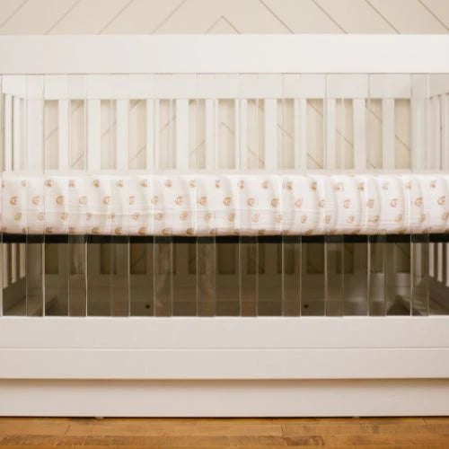 Lulujo - Cotton Muslin Cot Sheet - Rainbows