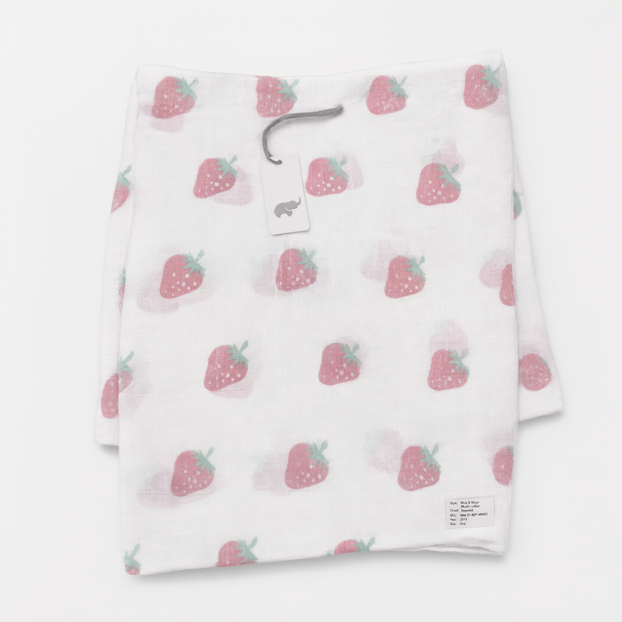 Monica + Andy Single Layer Muslin Swaddle Blanket - Strawberry