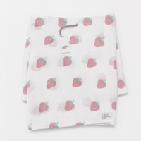 Monica + Andy Single Layer Muslin Swaddle Blanket - Strawberry