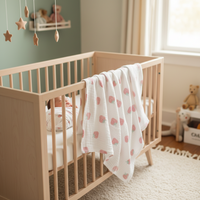 Monica + Andy Single Layer Muslin Swaddle Blanket - Strawberry