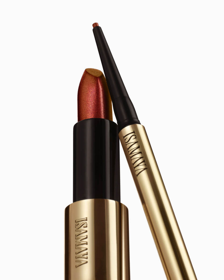ISAMAYA Spur Stick lip liner in Outlaw lip placement guide