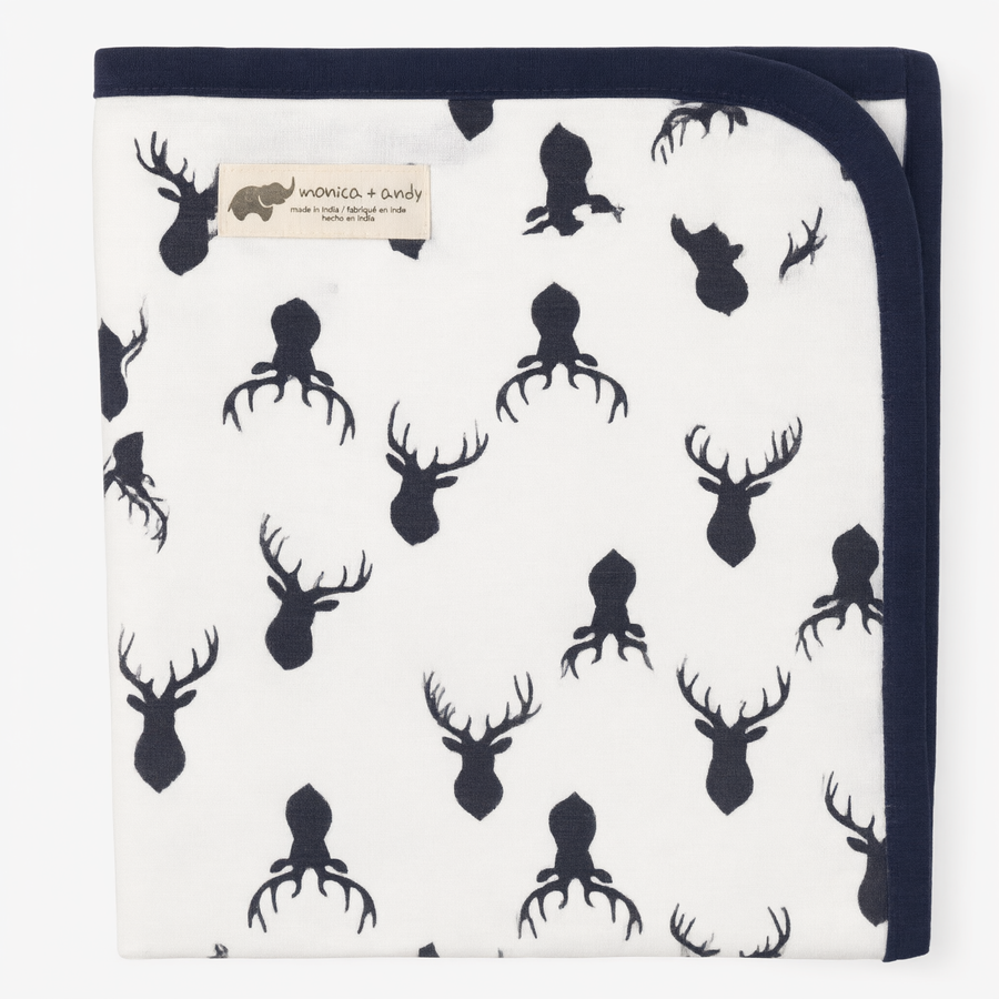 Monica + Andy Double Layer Coming Home Swaddle Blanket - Deer