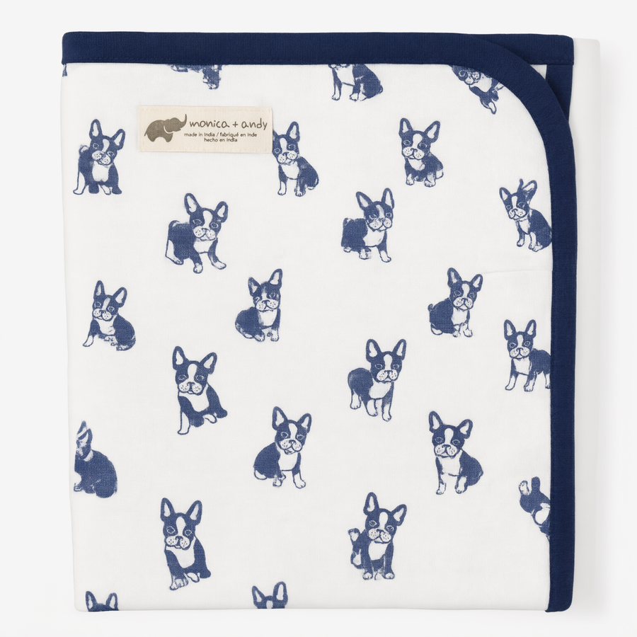 Monica + Andy Single Layer Muslin Swaddle Blanket - Bull Dog