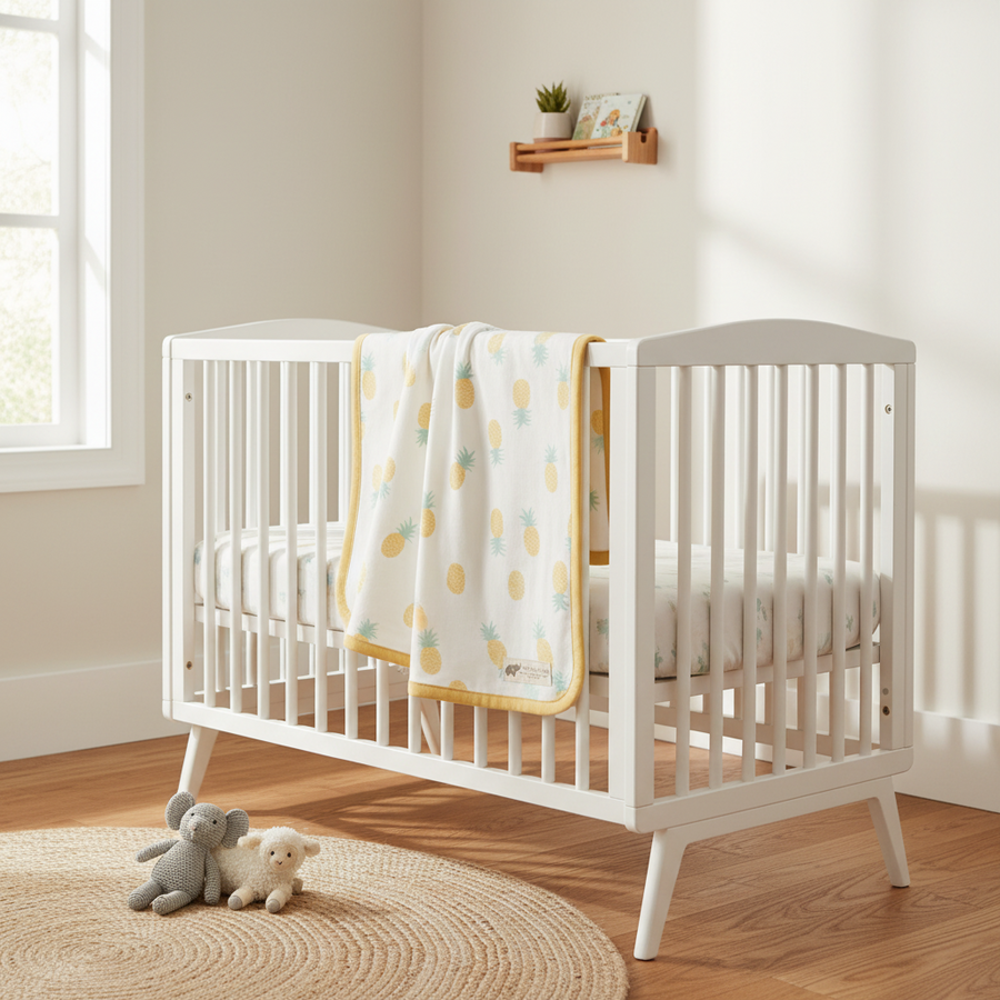 Monica + Andy Double Layer Coming Home Swaddle Blanket - Pineapple