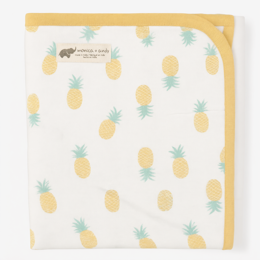 Monica + Andy Double Layer Coming Home Swaddle Blanket - Pineapple