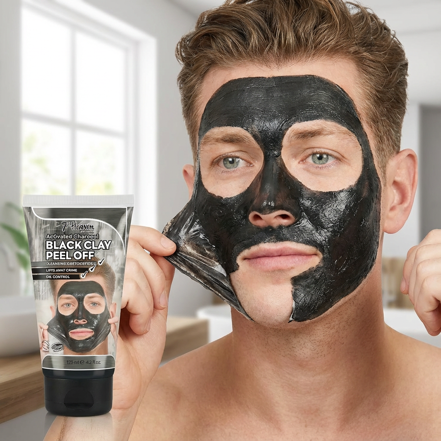7th Heaven Activated Charcoal Black Clay Peel Off Face Mask for Men 125ML