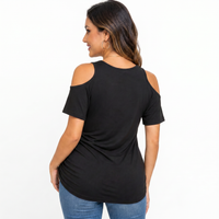 Snuggz Maternity - Black Cold Shoulder T-Shirt (Various Sizes)
