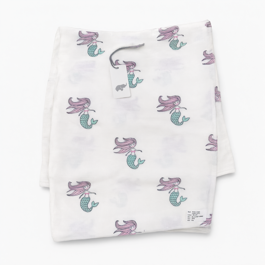 Monica + Andy Single Layer Muslin Swaddle Blanket - Mermaid