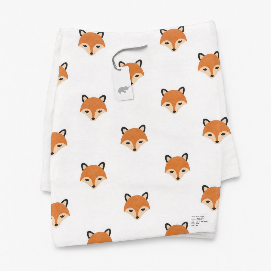Monica + Andy Single Layer Muslin Swaddle Blanket - Fox