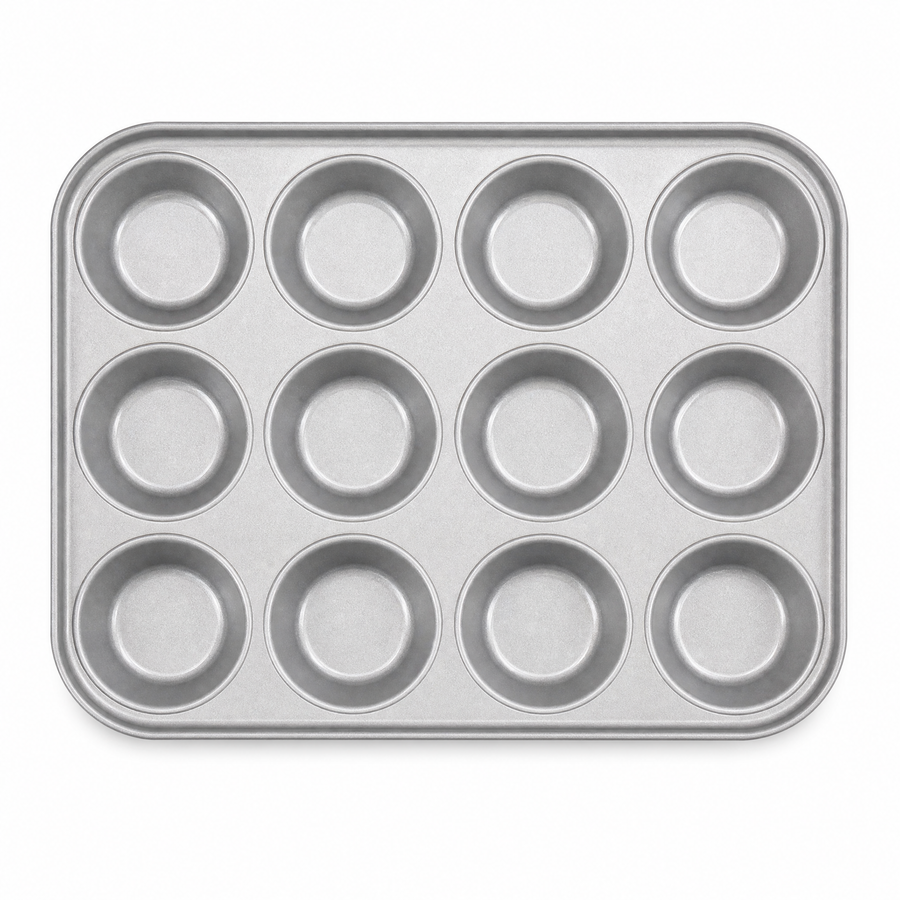 12 Cup Shallow Bun Tins - 2 Pack