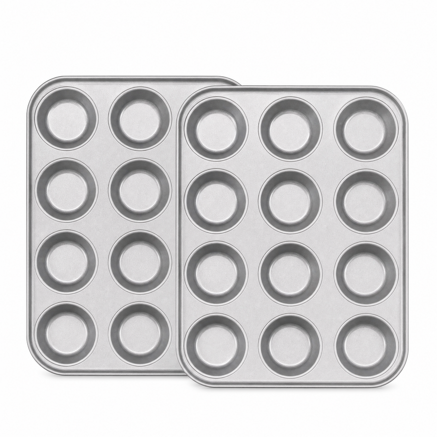 12 Cup Shallow Bun Tins - 2 Pack