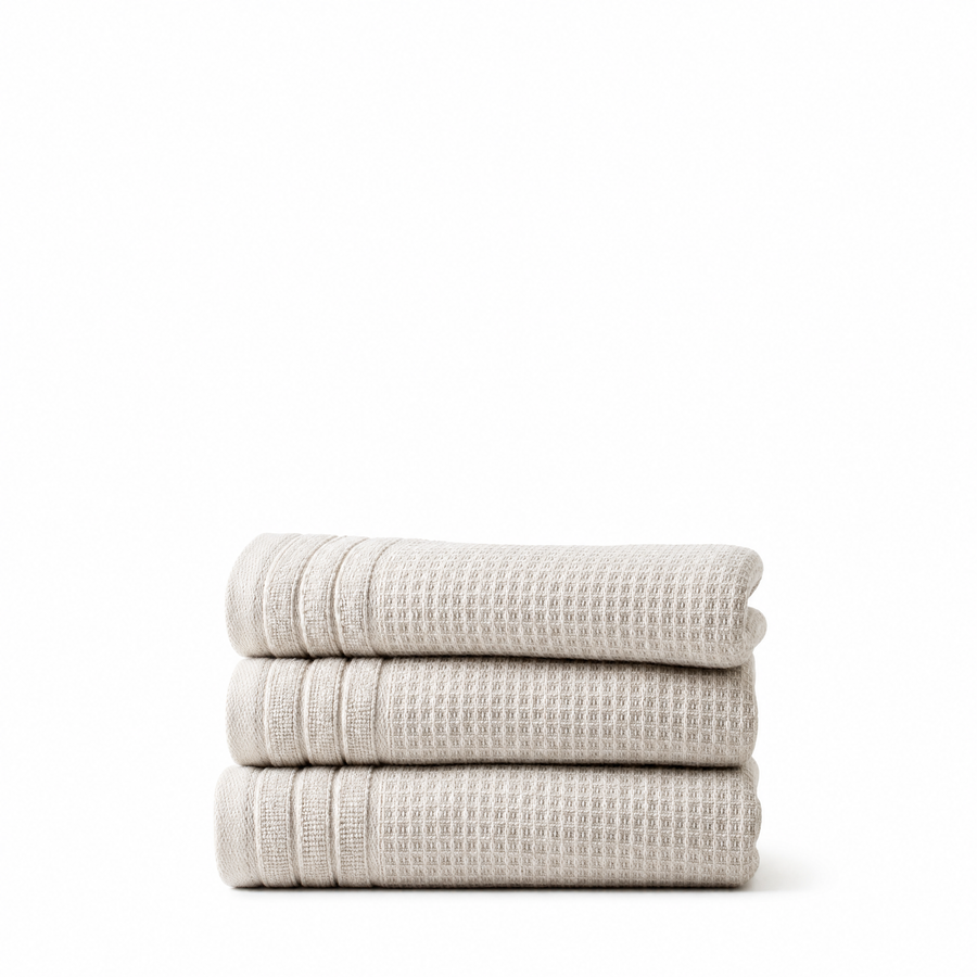 Lunar Oceans Waffle Terry Hand Towels - Oatmeal (3 Pack)