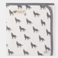 Monica + Andy Double Layer Coming Home Swaddle Blanket - Wolf