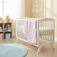 Monica + Andy Double Layer Coming Home Swaddle Blanket - Pink Cat
