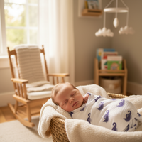 Monica + Andy Single Layer Muslin Swaddle Blanket - Seahorse
