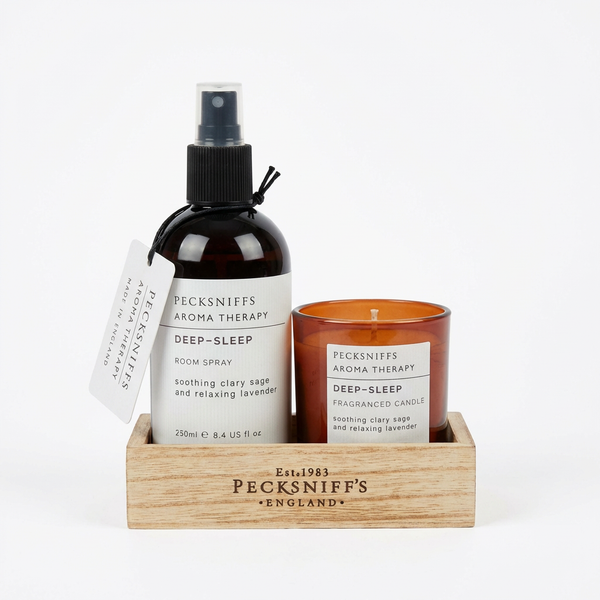 Pecksniff's Aroma:Therapy Candle & Room Spray Deep-Sleep Duo Caddy