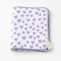 Monica + Andy Double Layer Coming Home Swaddle Blanket - Purple Hearts