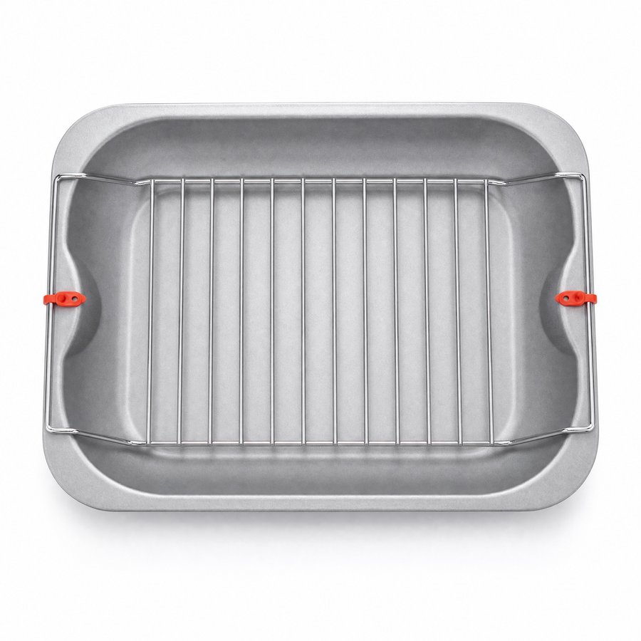 Non-Stick Roasting Tray & Removable Rack - 38CM