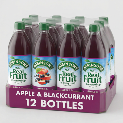 Robinsons Apple & Blackcurrant No Added Sugar 1L x 12 – Fruit Squash Multipack