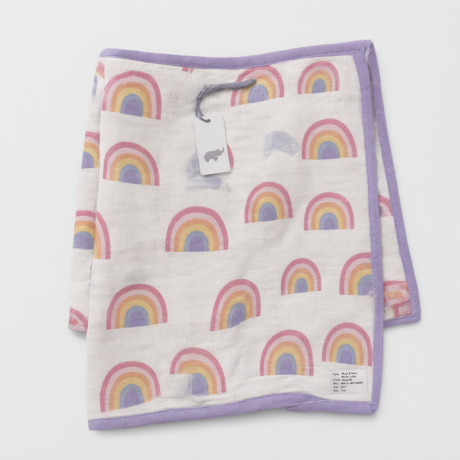 Monica + Andy Double Layer Coming Home Swaddle Blanket - Rainbow