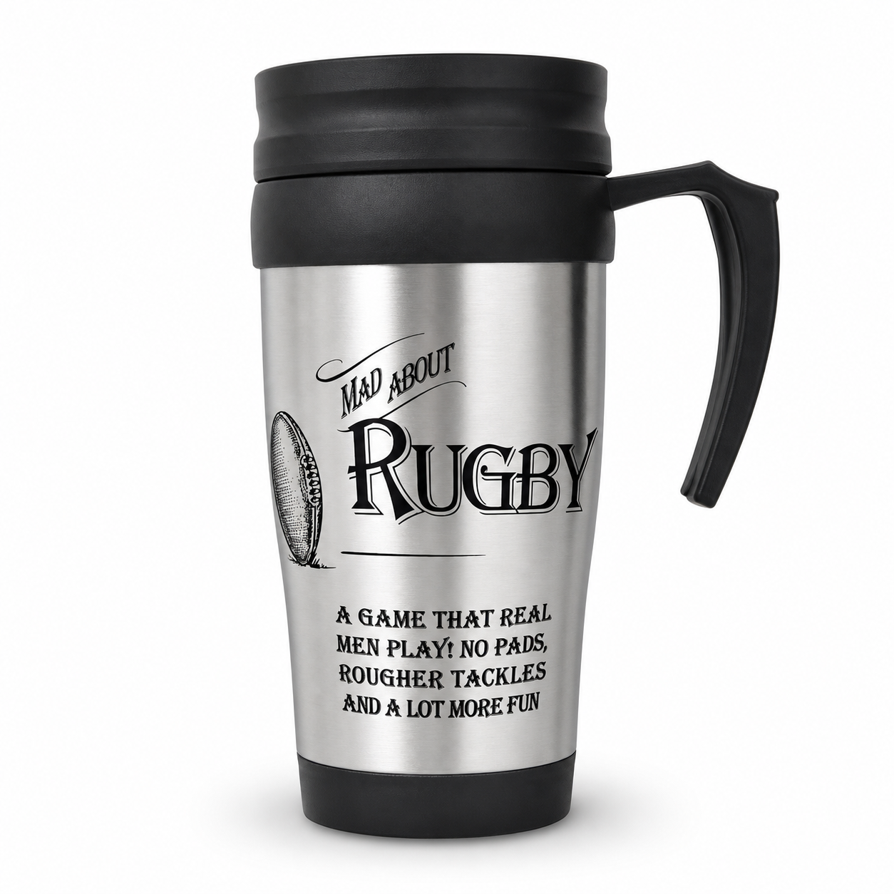 Mad About Rugby Stainless Steel Travel Mug - 207ML